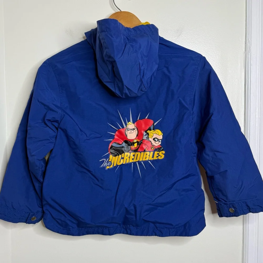 Disney Store Exclusive The Incredibles Zip Up Jacket Kids Size 7/8 Blue Yellow